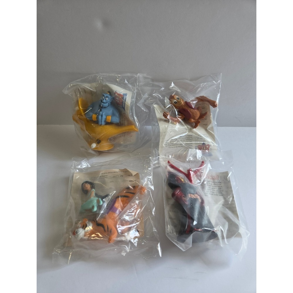 Vintage 1992 Burger King Disney Aladdin Kids Club Toy Set Lot of 4 Sealed